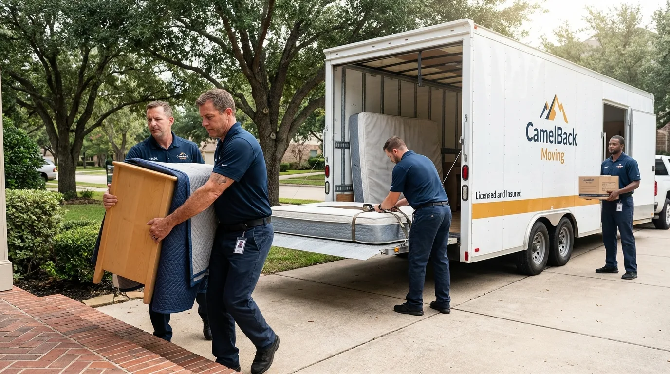 Crew loading residential truck for cross-state move from Stanardsville, VA