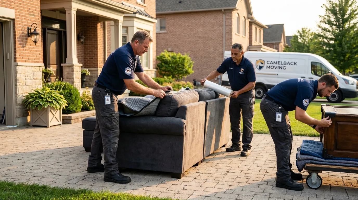 Large estate moving crew wrapping furniture in Stanardsville, VA