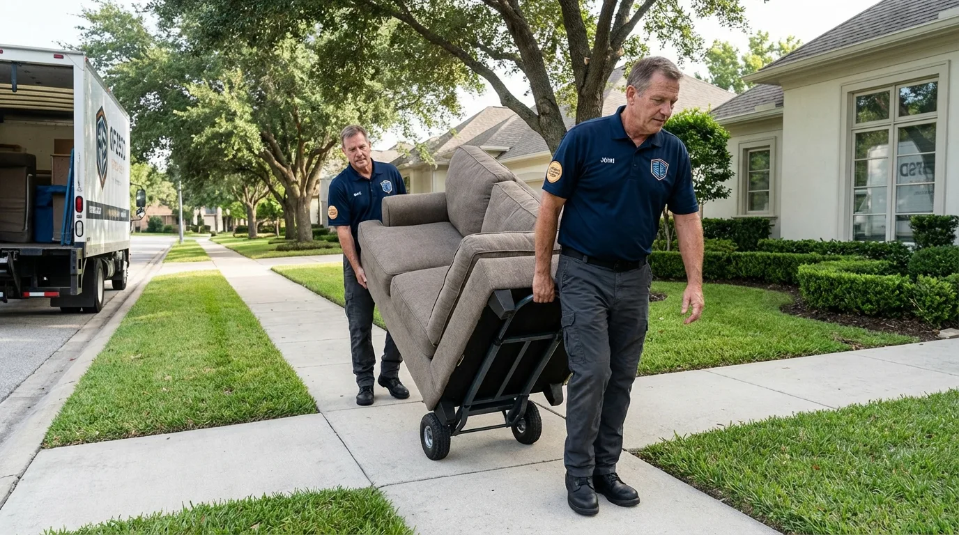 Local residential moving crew loading furniture in Stanardsville, VA