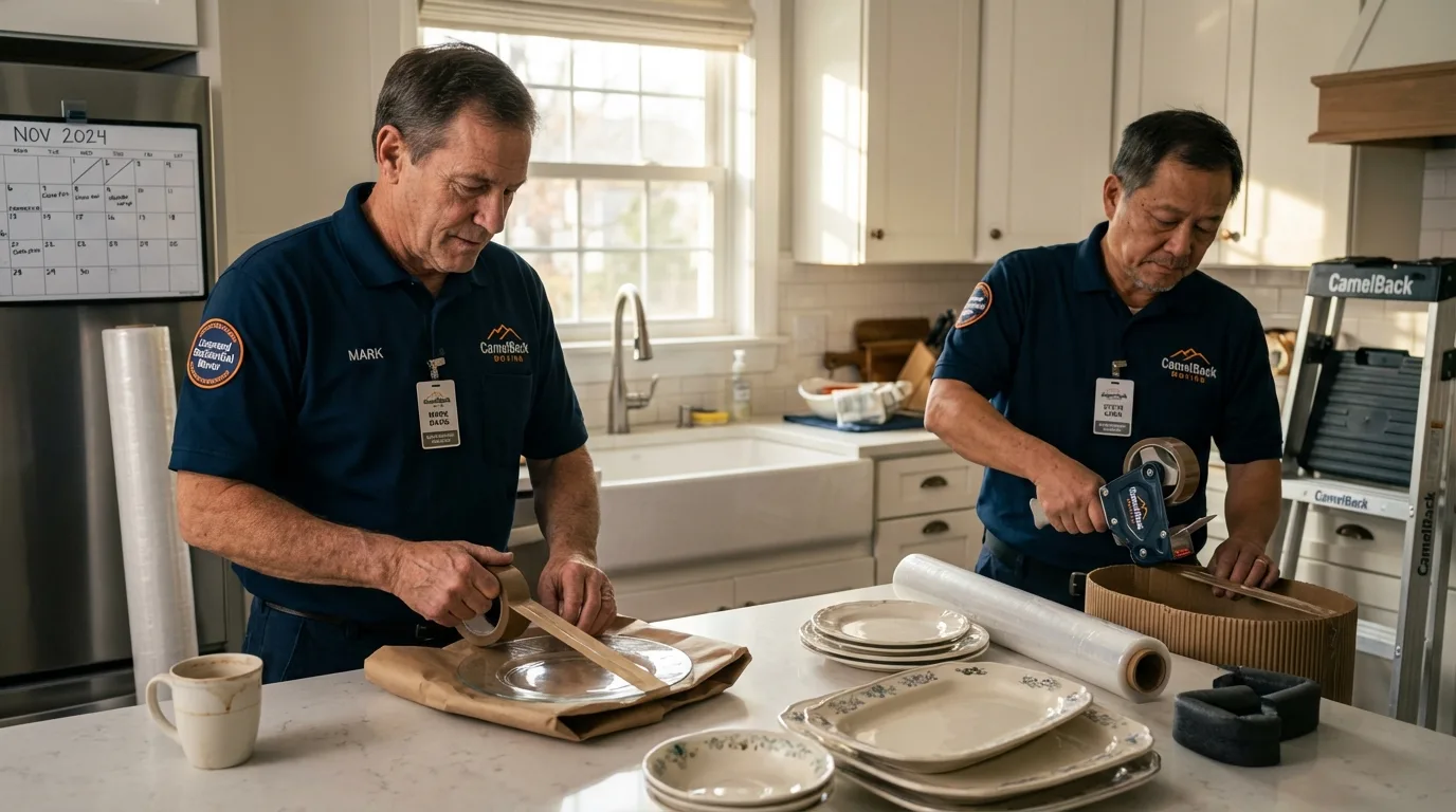 Professional crew packing kitchen dishware in Stanardsville, VA